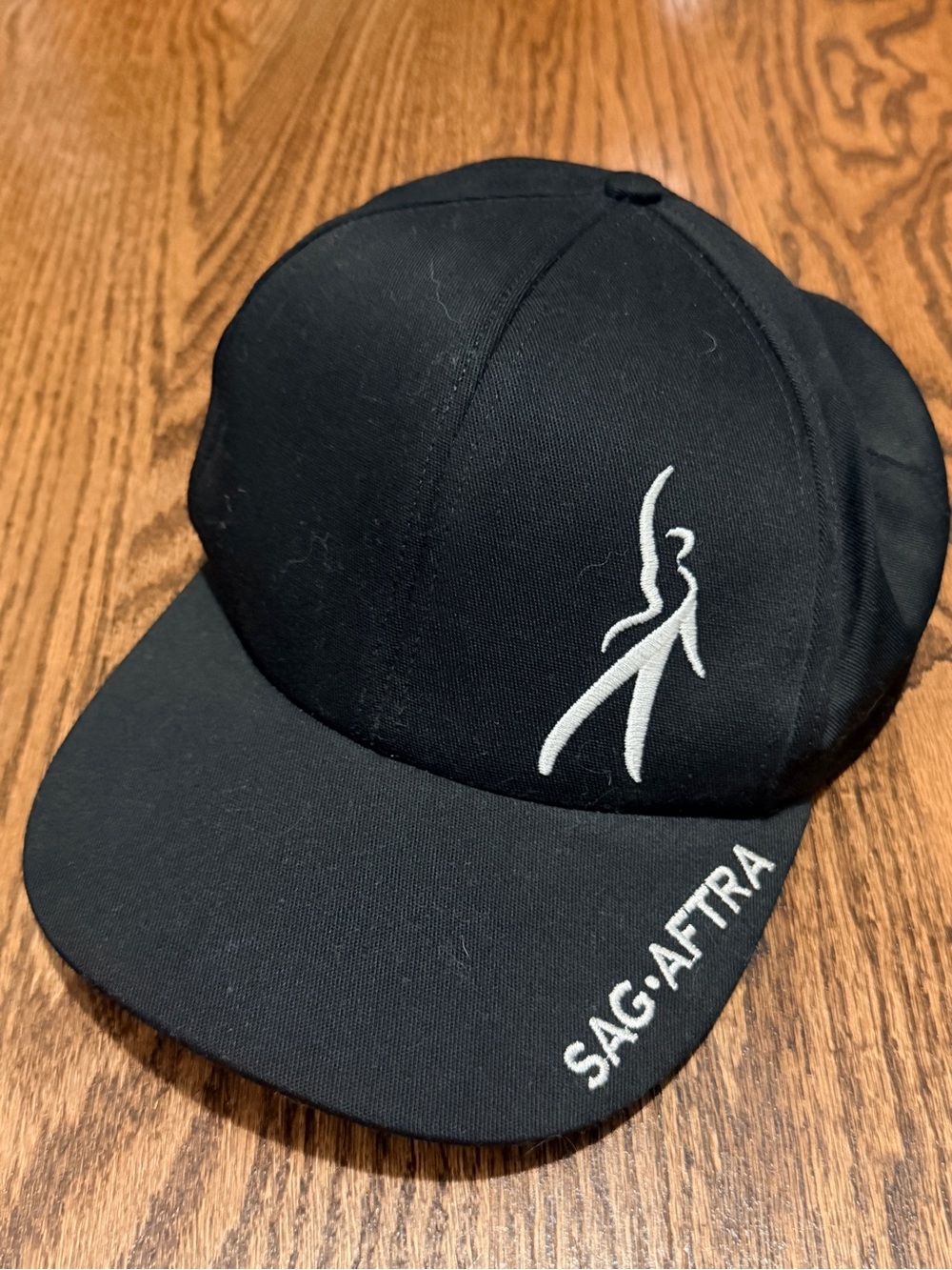 Black Embroidered SAG-AFTRA Logo Baseball Cap